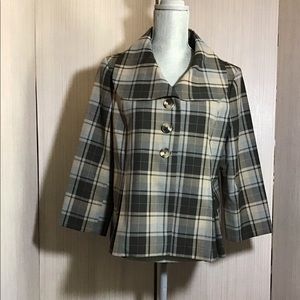Isaac Mizrahi Short Plaid Jacket